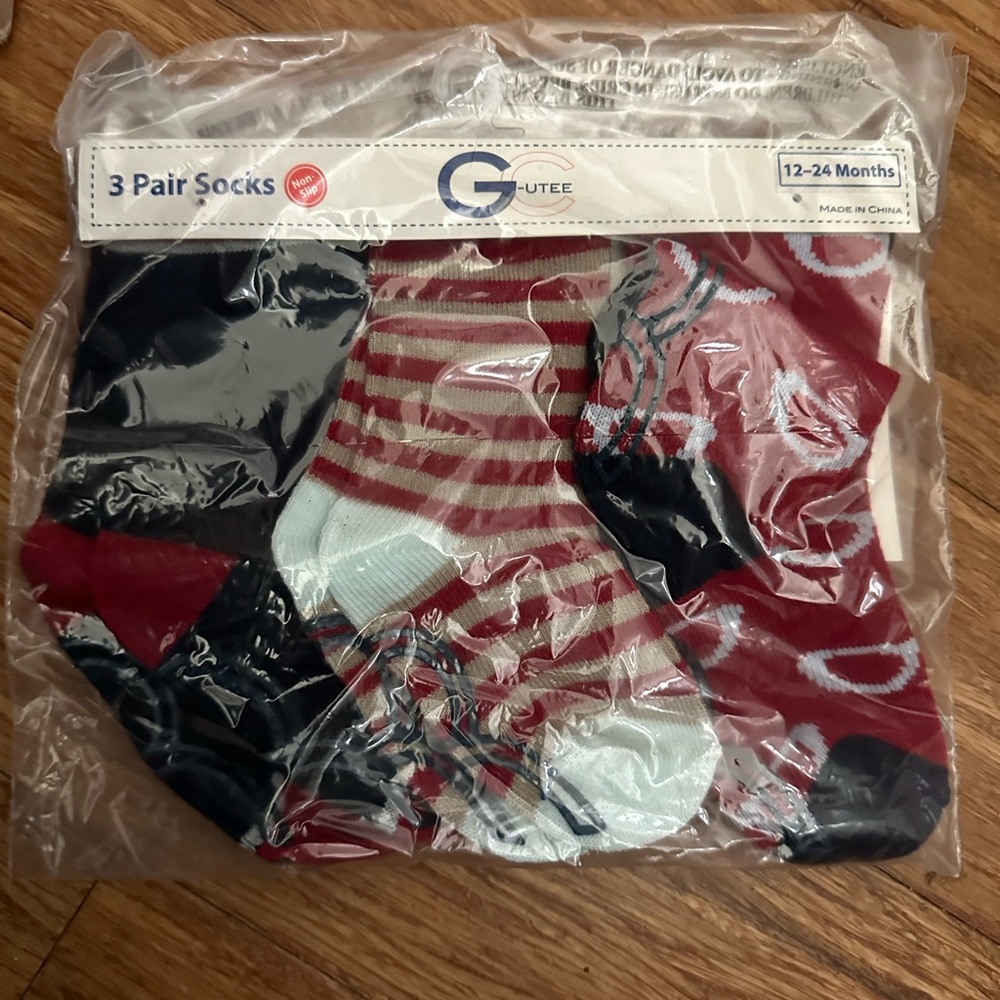 G-cutee Boys Socks 3 Pack 5 packs of 3 pairs Total 15 socks New size 12-24 Mo